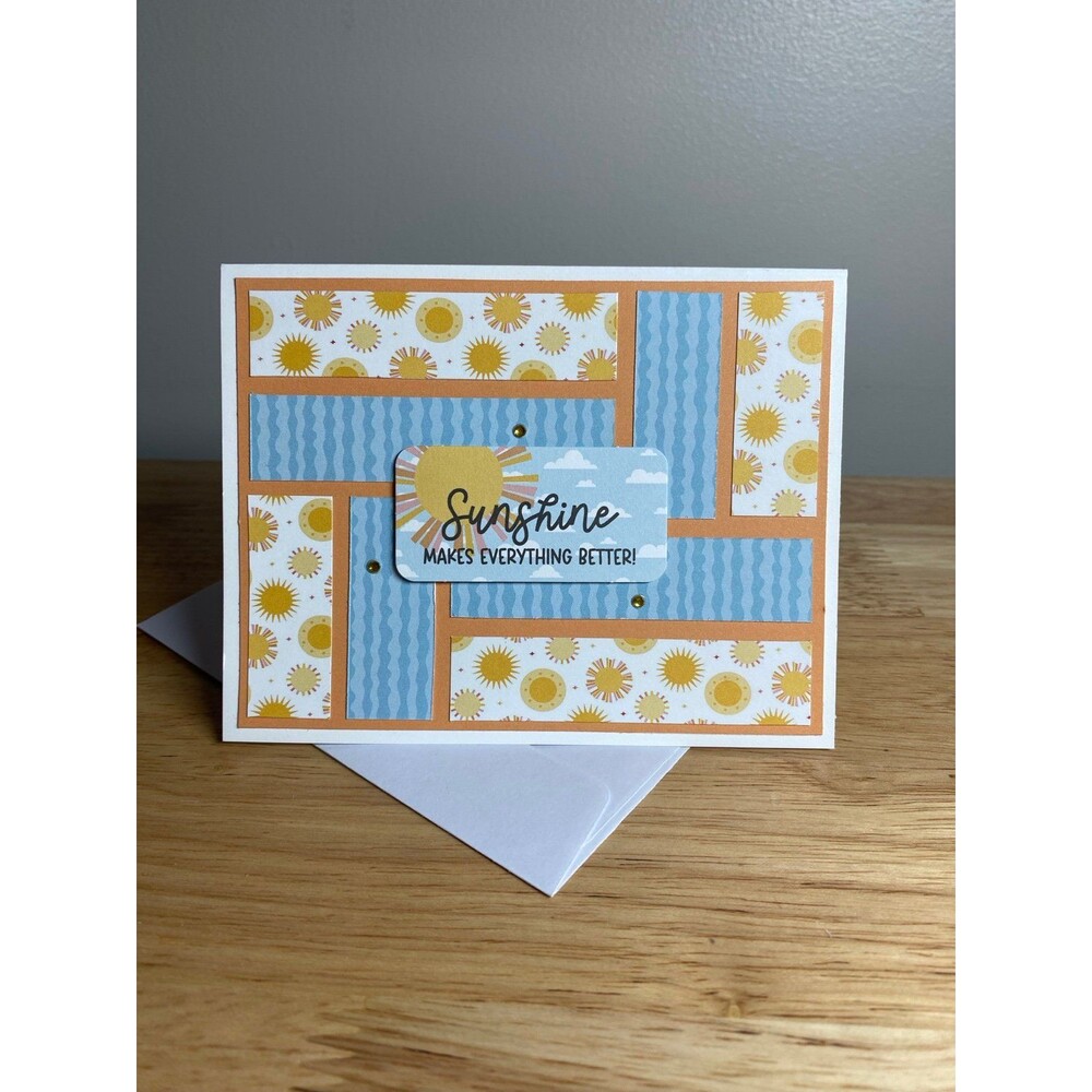 Handmade Summer Blank Greeting Card A2 & Envelope
